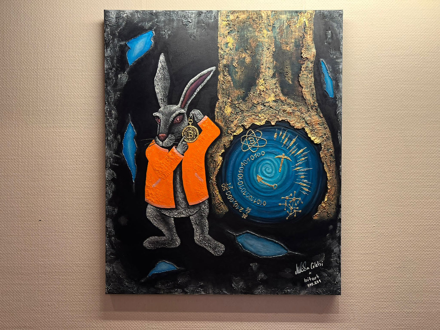 BITCOIN RABBIT HOLE (120x100cm)